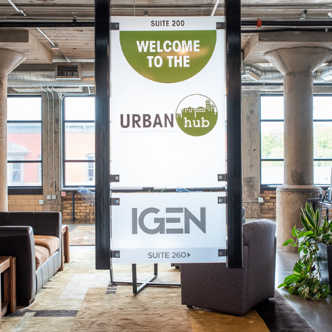 Welcome to the Urban Hub sign